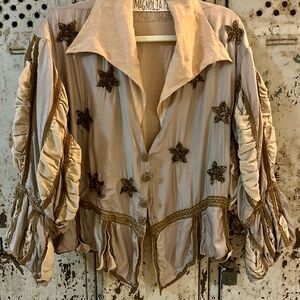 Magnolia Pearl Beige Star Embellished Women's Top